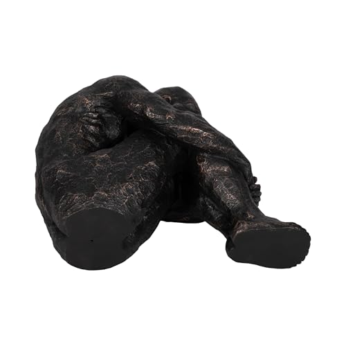 Sagebrook Home Modern Glam Resin Sculpture - Thoughtful Seated Figurine - Polyresin Metallic Bronze Finish - Elegant Home & Office Decor - Artful Accent for Living Room & Bedroom - 16" Bronze - size: 13.0" H