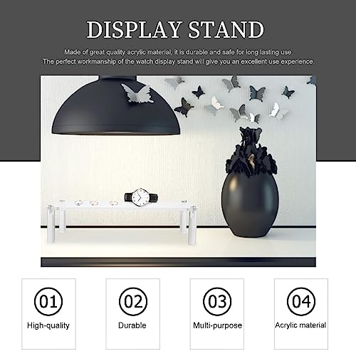 iplusmile Clear Acrylic Jewelry Stand 7.87X3.14X1.96In Single-Tier Display Organizer for Bracelets Watches and Accessories Compact Home Decor Display Shelf Riser