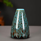 Ceramic Bud Vase Set, Fambe Blue Glazed Finish, Decorative Flower Vases (Blue-Set of 6) - color: Blue-set of 6