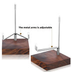 Wenqik 4 Pcs Crystal Display Stand Adjustable Metal Arms Small Rock Display Stand with Wooden Base Geodes Rock Agate Mineral Easel Holder for Collectibles(3.15 x 3.15 x 4.65 Inch) - size: 3.15 x 3.15 x 4.65 Inch