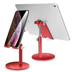 Adjustable Tablet/Phone Stand, AICase Telescopic Adjustable iPad Stand Holder,Universal Multi Angle Aluminum Stand Compatible with iPhone Smart Cell Phone/Tablet/iPad(4-13 inch), Red - color: Red