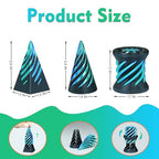 3PCS Impossible Cone,3D Printed Spiral Cone Fidget Toys,Impossible Pyramid Passthrough Sculpture,Stress Relieving Toys for Adults and Kids,Stocking Filler White Elephant Gifts (Green+Black) - color: Green+black