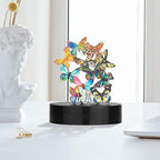 Desk Toys for Office for Adults Desktop Magnetic Butterflies Sculpture Desk Decorations for Women Office (Circular Base) - size: Circular Base