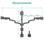 WALI 4 Monitor Mount for 13-49 inch Ultrawides on Top Bracket and 27 inch Screens on Lower Brackets, Heavy Duty Arm Extra Tall Quad Monitor Stand, up to 44 lbs (GSDM004S-P), Black - size: 13"-49", style: Quad Arms