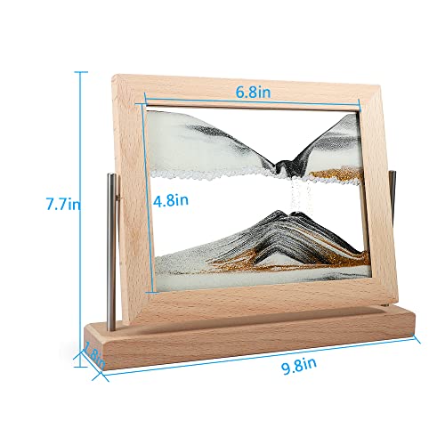 Bochino Moving Sand Art Picture Dynamic Sand Picture 3D Sand Art Frame Sandscape Moving Sand Picture for Home & Office Décor - color: Gold