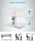 BoYata Monitor Riser Stand, Adjustable Height Metal Desktop Stand Storage Organizer Compatible with TV, PC, Laptop, Computer, iMac, and All Screen Display-Silver - color: Silver