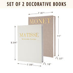 Decorative Books for Home Decor, Coffee Table Decor with Linen White Books Stack Bookshelf, Fake Book Double as Libros Decorativos and Photo Storage (2 Piece Set)