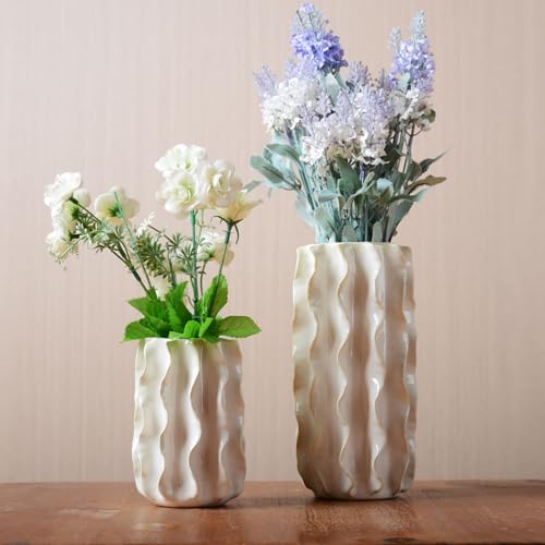 SEINHIJO Ceramic Flower Vase Modern Decor Sculpture Home Gift Statue for Tabletop Bookshelf Art 5.1 Inch - size: Medium
