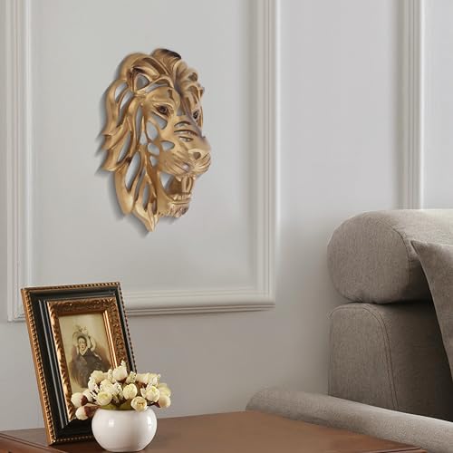 UITWMKTG Gold Animal Head Wall Decor Wall Sculpture Home Decor Statue for Living Room Office Bedroom Modern Decor for Men Women Lion - color: Lion