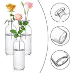 Peohud Set of 12 Glass Bud Vases, Clear Small Flower Vases, Decorative Glass Bottles Floral Vases for Home Decor, Wedding Reception, Party