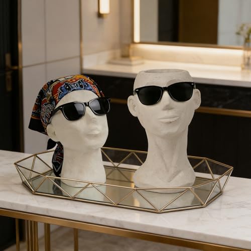 Abstract Decor Sculptures Home Decor - Resin Thinker Human Head Statue Shelf Decorations Bust Statues for Living Room Office Table Art Decor Accents 7.25 * 6.25 * 8.5 Inch