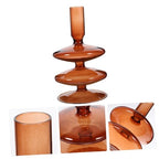 Garneck Elegant Glass Candle Holder for Pillar Candles Romantic Nordic Style Centerpiece for Dining Table Wedding Party Home Decor for Bedrooms Bars