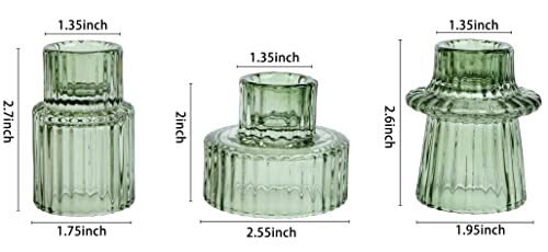 Vixdonos Taper Glass Candlestick Holders Tealight Candle Holders for Table Centerpieces, Wedding Decor and Dinner Party (6 Pcs, Green) - color: Green, size: 6 Pcs