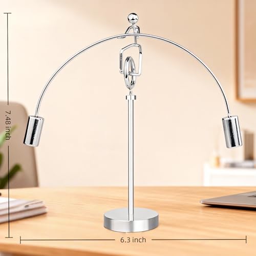 Kinetic Fishing Sculpture - Fisherman & Bass Balancing Art - Unique Metal Balance Sculpture for Home or Office Decor (Unicycle Ornament) - style: Unicycle Ornament