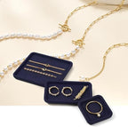 Microfiber Jewelry Trays Stackable Ring Earring Bracelet Necklace Bangle Watch Display Tray Drawer Organizer 7.08 * 3.93 * 0.59inch (Blue - color: Blue, size: 18*10cm Tray