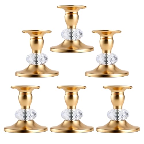 Candlestick Holders Taper Candle Holders, Candle Stick Candle Holder for Table Centerpiece, Wedding Reception, Festive Christmas Mantel Decoration or Home Decor(Gold, 3 Sets(6 Pcs)) - color: Golden, size: 3 Sets(6 Pcs)