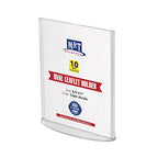 M&T Displays Double Sided Oval Clear Acrylic Leaflet Holder 8.5x11 inch Pocket Desktop Table Stand Desk Organizer Menu Advertising Flyer for Restaurant Hotel Office (10 Pack) - size: 8.5x11