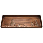 HF by LT Bear Pattern Metal Boot Tray, 30 x 13 inches, Antique Copper Finish - color: Bear Pattern, Antique Copper