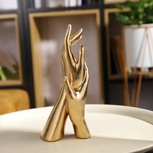 Golden Hands Sculpture Elegant Resin Home Decor Hands Statues Versatile Love Ornament,Perfect for Bedroom, Office Desktop, Cabinets,Wedding (Golden Hands) - color: Golden Hands