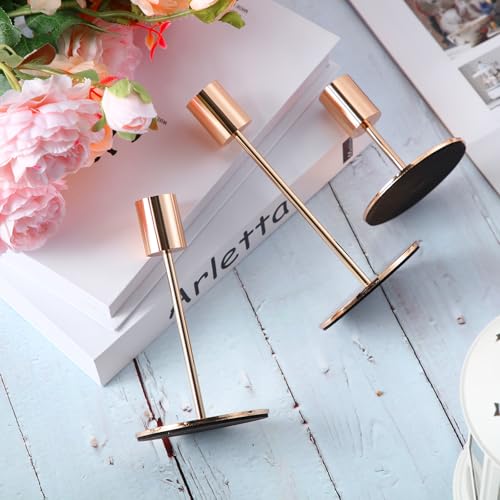 Sieral Candle Holders Bulk Taper Candlesticks Holders Set Modern Decorative Metal Candelabras for Wedding Anniversary Home Dinning Table Centerpiece Xmas Party Decor(Gold,36 Pcs) - color: Gold