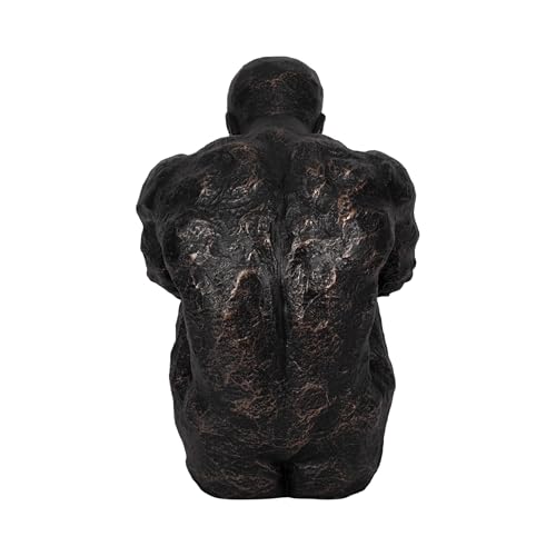 Sagebrook Home Modern Glam Resin Sculpture - Thoughtful Seated Figurine - Polyresin Metallic Bronze Finish - Elegant Home & Office Decor - Artful Accent for Living Room & Bedroom - 16" Bronze - size: 13.0" H