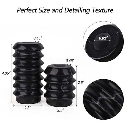 HofferRuffer Marble Candlestick Holders, Set of 2 Natural Stone Candle Holder Decorative Candle Stands for Wedding, Dinning, Party, Table Centerpieces, Fits 3/4'' Thick Candles (MarbleBlack) - color: Marbleblack