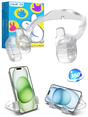 CALDEVER Mom Gift for Mothers Day Thumbs Up Lazy Phone Stand: Gifts for Teens Boys Girls Cell Phone Holder for Desk Birthday Gifts for Grandma Nana Women Wife Men Adults from Son Daughter - color: Transparent