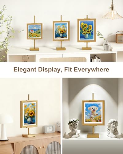 Adjustable Tabletop Easel Stand, Picture Easels for Display Up to 17" H, Gold Metal Picture Frame Holder Stand Table for Art, Photo (1 Pack) - color: Gold 1Pack