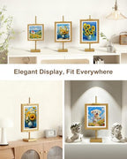 Adjustable Tabletop Easel Stand, Picture Easels for Display Up to 17" H, Gold Metal Picture Frame Holder Stand Table for Art, Photo (1 Pack) - color: Gold 1Pack