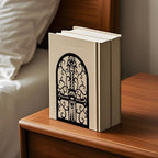 WADORN 1 Pair Magic Sword Metal Decorative Bookend for Shelves, Heavy Duty Book Ends Modern Non-Skid Books Holder Stand Black Book Support Stoppers for Desk Bookshelf Office Home, 5.3x4.3x7.8 Inch