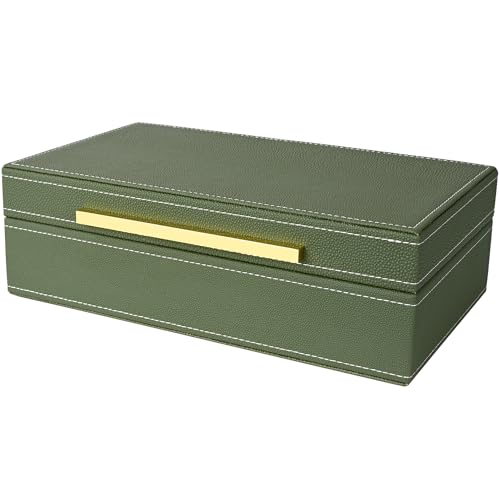 XIGEXIGE Small Green Shagreen box Faux Leather Decorative Box,Keepsake And Memory Storage Decorative Boxes with Lids for Modern Home Decor Jewelry Box Organizer - color: Green