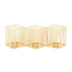 Deco 79 Candle Holder, S/3 4", 11", 16" W, Gold - size: S/3 4", 11", 16"W