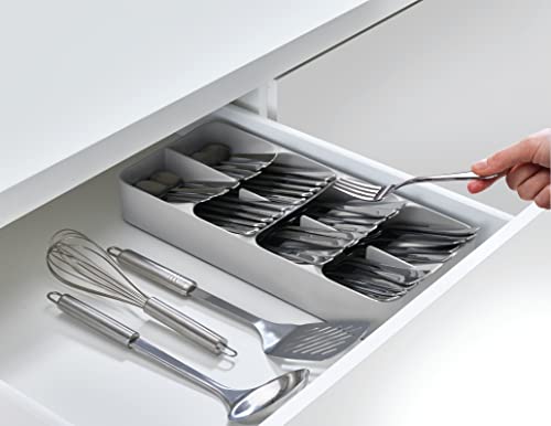 Joseph Joseph DrawerStore Compact Utensil Organizer For Kitchen Drawer Silverware, Flatware Tray, Grey - size: Large, style: Flatware Organizer