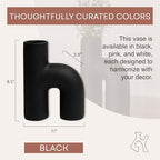 Lila Abstract Sculptural Decorative Modern Vase, Black