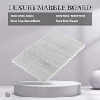 Koville Natural Marble Cutting Board for Kitchen Countertop, 12" x 8" Pastry Bread Macaron Display Board, Real Stone Slab Marble Cheese Boards, Bathroom Perfume Tray Candle Plate(Nestos White) - color: Nestos White