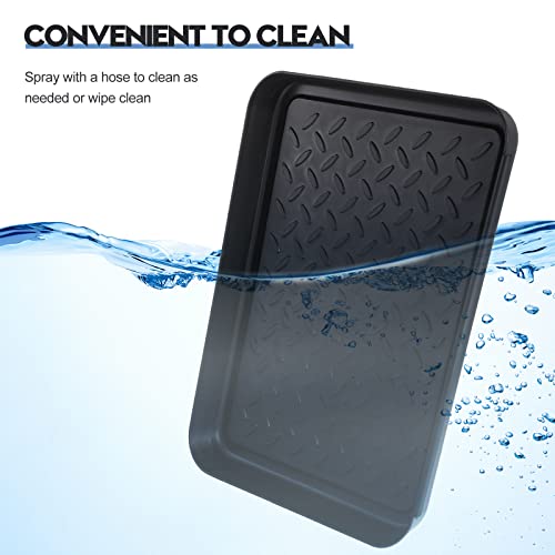 4 Pcs Boot Tray for Entryway Black Small Shoe Tray Waterproof Shoe Mat Front Door 13.78 x 10.83 x 1.18 Inch Boot Mat Multi Purpose Plastic Accessories Pet Entryway Indoor and Outdoor Use