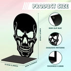Peacoblue Metal Bookends for Shelves, Modern Decorative Heavy Duty Study Book Ends Stoppers for Office, Desk, Shelf, Room 5.3"x4.3"x7.9" Cast Iron Simple Tall Bookends 1 Pair (Skull) - style: skull