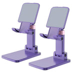 Phone Stand for Desk, Cell Phone Holder Adjustable Cellphone Stand for Desk Height Angle Adjustable Stands, Anti-Slip Base, Compact Design for iPhone Android Devices (Purple, 2Pack) - color: 09-Violet