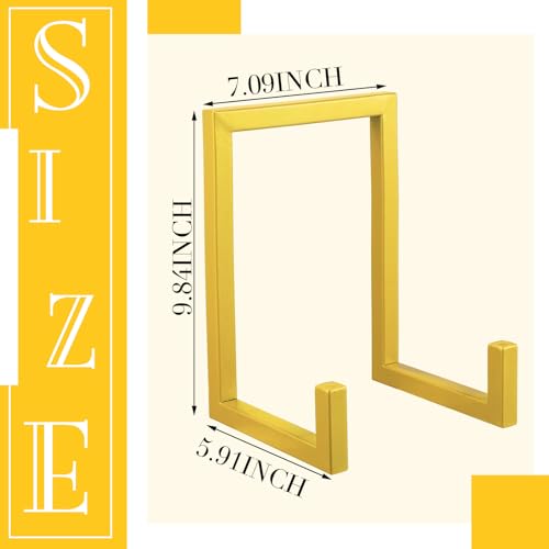 Sweetude 2 Pcs Large Plate Stands for Display Metal Frame Plate Holder Display Stand Decorative Table Top Easels for Picture, Book, Platter, Photo Easel (Gold,10 Inch) - color: Gold, size: 10 Inch