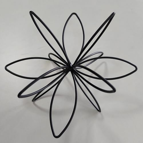 8" Black Sphere Decor, Abstract Tabletop Decorative Ball, Metal Floral Handmade Decorative Sculpture Home Decor Statues - color: Black-8in