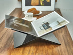 Honygebia Black Acrylic Book Stands - Cross Frame Acrylic Book Holder, Open Bookstand for Display and Reading, Suitable for Art, Bible, Cookbook, Easel, Magazine, Textbooks 12.5" x 9.5" x 5.5" - color: Black