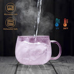 DOPUDO 11oz Pink Glass Tea Cup with Infuser and Lid– Versatile and Elegant Gift for Women, Perfect for Loose Leaf Tea and Other Beverages. - size: 11OZ