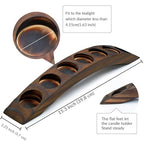 Long Wooden Bridge Tealight Candle Holder, 7 Holes - Candle Centerpieces for Tables - Rustic Wooden Color - color: Rustic Wooden Color