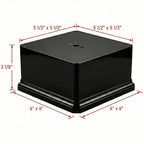 Premium Black Gloss Display Base – Weighted Square Pedestal for Trophies, Sculptures, 3D Prints, & Crafts – Heavy-Duty Riser Stand (6x6x3.125 inch) - size: 6x6x3.125 inch