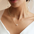 Mothers Day Gifts - 14K Gold Plated Pearl Necklaces for Women Trendy Dainty Necklace Simple Layered Gold Pearl Necklace for Women Mothers Day Wedding Birthday Gifts - color: 4-Layered Pearl