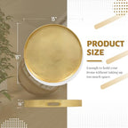 MAONAME 13" Gold Round Decorative Tray for Coffee Table, Modern Serving Tray with Handles, Foil Ottoman Trays, Bathroom Decor - size: 13"
