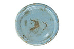 Creative Co-Op Small Distressed Blue Terracotta Pillar Candle Holder - color: Blue, size: 4.5" W x 5.25" H