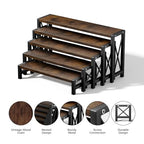 Stackable Wooden Cologne Organizer for Men, 5-Tier Tray Risers Display Makeup Perfume Organizer for Women, Wood Cupcake Stand, Buffet Shelf, Dessert Food Risers, Figure Collectible Stand
