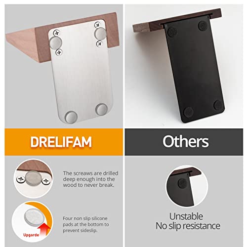 DRELIFAM Wood Handmade Heavy Duty Bookends for Shelves Decorative Book Ends to Hold Books for Office - color: Small Okoume Wood