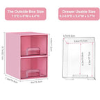 Vtopmart 4Pack Small Stackable Storage Drawers, Bathroom Makeup Organizer,Plastic Storage Bins For Vanity, Undersink, Kitchen Cabinet, Pantry, Home Organization(Pink) - style: 4pack-Pink